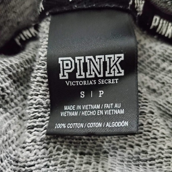 PINK Victoria's Secret Gray/Black Cowl Neck Pullover Sweatshirt S - Picture 5 of 6
